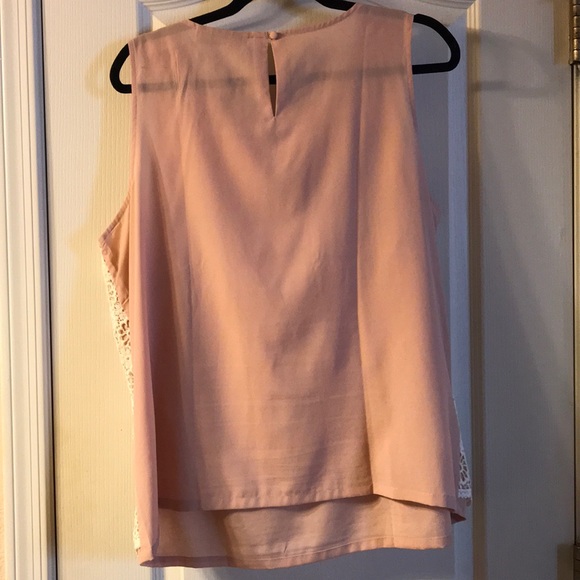 NWOT - LOFT Blush Blouse w/ lace overlay - Picture 2 of 4